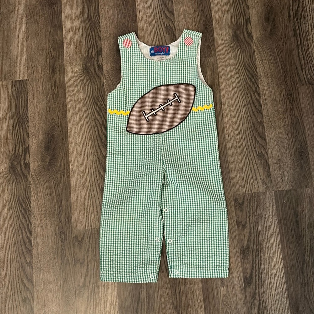 All Boy by Mudpie! Football longall 12-18m Like New
